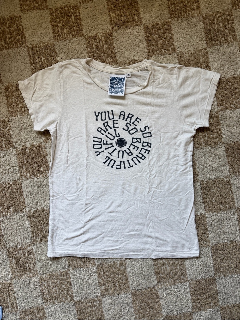 Jungmaven Cream Graphic Tee with Black Print